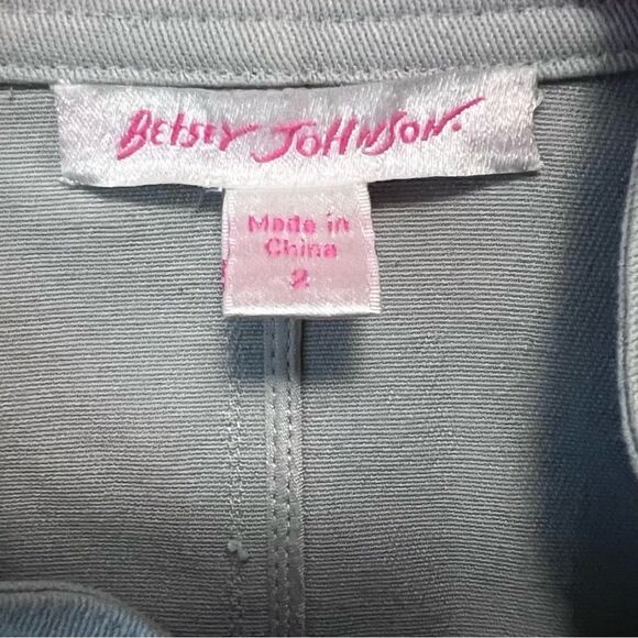 Betsey Johnson Gray Cotton Moto Jacket Size 2 - Picture 6 of 8